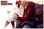  boots christmas couple panamaman reading thigh-highs thighhighs 