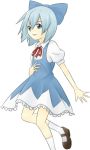  bad_id blue_eyes blue_hair bow cirno lowres solo touhou urin 