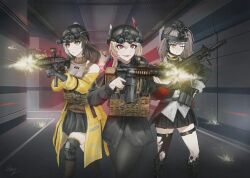 assault_rifle girls_frontline long_hair m4_carbine m4_sopmod_ii_(girls_frontline) multiple_girls ro635_(girls_frontline) submachine_gun trigger_discipline ump45_(girls_frontline)