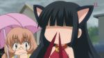  animated animated_gif blood cap cat_ears gif glasses kagami_kuro kodomo_no_jikan nosebleed rain screencap umbrella usa_mimi 