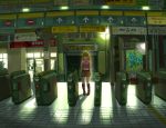  camisole fare_gate fisheye hoshii_miki idolmaster maru_watarou solo train_station 