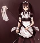  aoyama_motoko bandaid black_eyes black_hair knife long_hair love_hina maid mop pantyhose twintails 