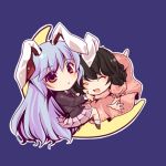  bad_id black_hair bunny_ears chibi inaba_tewi long_hair lowres n-mix purple_hair rabbit_ears reisen_udongein_inaba short_hair skirt touhou 