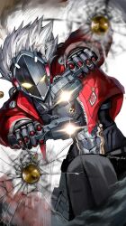 1boy billy_kid dual_wielding firing firing_at_viewer gun long_hair pistol revolver weapon zenless_zone_zero