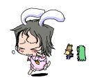  baku_taso bunny_ears chibi inaba_tewi itigekimaru kochiya_sanae moriya_suwako rabbit_ears tears touhou 