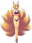  bikini blonde_hair fox_ears fox_tail hat short_hair solo swimsuit tail tdk touhou yakumo_ran 