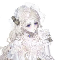  artist_request blonde_hair brown_ribbon chinese_commentary choker collarbone commentary_request commission dress dress_flower earrings fingernails flower gem hair_down hair_flower hair_ornament hand_up highres identity_v jewelry long_hair long_sleeves off-shoulder_dress off_shoulder parted_bangs parted_lips purple_gem ribbon second-party_source see-through_clothes see-through_veil sidelocks transparent_background variant_set veil vera_nair vera_nair_(tonight_or_never) violet_eyes wavy_hair white_choker white_veil white_wrist_cuffs wrist_cuffs 