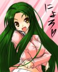  breasts fang green_eyes green_hair long_hair suzumiya_haruhi_no_yuuutsu tsuruya very_long_hair 