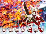  1280x960 geta inubashiri_momiji kubocha narumi_yuzurai shield sword tengu-geta touhou wallpaper weapon 