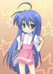  anna_miller blue_hair green_eyes izumi_konata long_hair lucky_star masakichi_(crossroad) star stars tray waitress 