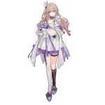  1girl alternate_costume dress flower girls_frontline mismatched_legwear official_art pink_hair solo st_ar-15_(girls_frontline) starshadowmagician violet_eyes 