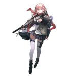  1girl alternate_costume ar-15 assault_rifle backpack bag bangs black_footwear blue_eyes blue_hair boots closed_mouth full_body girls_frontline grey_skirt gun hair_between_eyes hair_ornament holding holding_gun holding_weapon holster jacket lin+ long_hair long_sleeves looking_at_viewer magazine_(weapon) multicolored_hair official_art one_side_up pink_hair pleated_skirt rifle scarf school_uniform scope sidelocks skindentation skirt solo st_ar-15_(girls_frontline) streaked_hair suppressor thigh-highs thigh_holster transparent_background trigger_discipline weapon white_legwear 