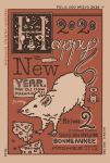  2020 art_deco cheese chinese_zodiac english_text food french_text happy_new_year highres language_request mouse muted_color new_year no_humans original spanish_text swiss_cheese year_of_the_rat yuusei_tsukiro 