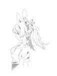  1girl animal_ears borrowed_character bow closed_mouth greyscale hair_ornament hatching_(texture) highres long_hair monochrome original rabbit_ears simple_background sketch sleeves_rolled_up solo star_(symbol) star_hair_ornament twintails upper_body white_background zero808w 