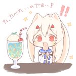  !! 1girl :d animal_ear_fluff animal_ears ayanami_(azur_lane) azur_lane bendy_straw blue_sailor_collar cat_ears chibi detached_sleeves drinking_straw drooling food hands_together hands_up high_ponytail ice_cream ice_cream_float kemonomimi_mode light_brown_hair long_hair long_sleeves lowres open_mouth own_hands_together ponytail red_eyes ribbon-trimmed_sleeves ribbon_trim sailor_collar sakurato_ototo_shizuku saliva shirt sidelocks sleeveless sleeveless_shirt smile solo sparkle table translation_request upper_body white_background white_shirt white_sleeves wide_sleeves 