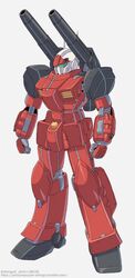  artist_name clenched_hands grey_background guncannon gundam mecha mobile_suit_gundam no_humans redesign shingo_(picturepuzzle) shoulder_cannon solo standing visor 