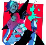 1other android black_hair damaged gloves hair_over_one_eye heart kokusoji male_focus mettaton_ex robot smile undertale