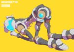  1girl androgynous android ass kyoutasab mecha mechanical_parts no_humans original robot simple_background top-down_bottom-up 