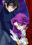  code_geass cornelia_li_britannia gloves iyou lelouch_lamperouge mizuno_poppo poppo purple_eyes purple_hair siblings uniform violet_eyes 