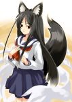  date_(artist) fox_ears school_uniform tail 