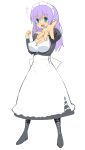  breasts cleavage long_hair maid nora_higuma original purple_hair translated 