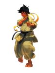  3rd_strike androgynous barefoot black_hair capcom dougi fighting_stance ikeno_daigo makoto official_art reverse_trap scarf short_hair street_fighter street_fighter_iii:_3rd_strike streetfighter tomboy 