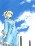  android blonde_hair blue_eyes cloud clouds dress michael ocean persona persona_3 sky 