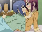  bed blue_hair gakuen_utopia_manabi_straight gakuen_utopia_manabi_straight! inamori_mika manabi_straight redhead sanshita yuri 