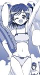  blue futari_wa_pretty_cure gambler_club innertube monochrome precure swimsuit twintails two_side_up wink yes!_precure_5 yumehara_nozomi 