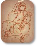  haibane_renmei kuu monochrome orange_(color) r_kampfgruppe rounded_corners shorts 