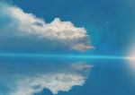  bird blue_sky clouds day highres mirror_image mirrored no_humans original reflection scenery sky vofan 