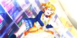  blush closed_eyes kousaka_honoka love_live!_school_idol_festival_all_stars orange_hair school_uniform short_hair smile 