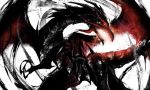  claws commentary_request dragon duel_monster kawabata_yoshiro no_humans red-eyes_b._dragon red_eyes sharp_teeth spikes tail teeth wings yuu-gi-ou 