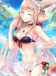  1girl absurdres animal_ears beach bikini breasts cat_ears highres niyah niyah_(blade) risumi_(taka-fallcherryblossom) small_breasts swimsuit xenoblade_(series) xenoblade_2 