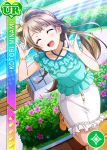  blush brown_hair character_name closed_eyes jacket long_hair love_live!_school_idol_festival love_live!_school_idol_project minami_kotori smile 