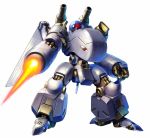  arm_cannon camera highres looking_down mecha mechanical_wings one-eyed open_hand original shoulder_cannon solo taedu weapon white_background wings 