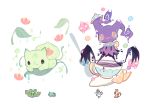  @_@ black_eyes blank_eyes bulbasaur charamells chibi chibi_inset closed_mouth cup drink english_commentary floating flower food fruit full_body fusion gen_1_pokemon gen_5_pokemon gen_7_pokemon gen_8_pokemon ghost happy highres leaf mimikyu minior no_humans orange orange_slice pokemon pokemon_(creature) polteageist red_flower reuniclus saucer simple_background sitting smile spiral_eyes star_(symbol) teacup water wavy_mouth white_background yellow_eyes 