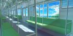  absurdres bench day door hand_grip highres huge_filesize no_humans original sachiko15 scenery sunlight train_interior window 