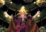  1boy blonde_hair cape fate/grand_order fate_(series) formal green_eyes indoors long_hair male_focus open_mouth pale_skin rondo_(poccal) solo sweat very_long_hair wolfgang_amadeus_mozart_(fate/grand_order) 