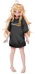  1girl absurdres ahoge bangs blonde_hair blush breasts dark_skin full_body hair_between_eyes hair_intakes highres hood hoodie long_hair looking_at_viewer messy_hair original pornhub rokita sidelocks small_breasts smile solo thick_eyebrows twintails 