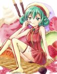  1girl emerada_etuva green_eyes green_hair hataraku_maou-sama! highres jieqialice short_hair thigh-highs 