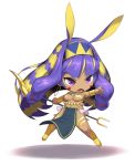  animal_ears blonde_hair chibi dark_skin earrings egyptian egyptian_clothes facepaint facial_mark fate/grand_order fate_(series) hairband hakai_shin hoop_earrings jackal_ears jewelry long_hair low-tied_long_hair multicolored_hair nitocris_(fate/grand_order) open_mouth pelvic_curtain purple_hair tagme two-tone_hair usekh_collar v-shaped_eyebrows 