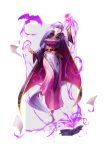  1girl absurdres book breasts cape cloak commission commissioner_upload dress fire_emblem fire_emblem:_the_binding_blade fire_emblem_cipher highres long_hair magic medium_breasts purple_hair signature simple_background solo sophia_(fire_emblem) very_long_hair violet_eyes zaekyn 