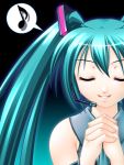  hatsune_miku ketushi microphone music musical_note twintails vocaloid 