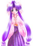  blush bow cherry_(saber_j) cherry_(saber_marionette_j) hair_bow japanese_clothes purple_hair saber_marionette_j 