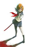  higurashi_no_naku_koro_ni orange_hair red_eyes ryuuguu_rena school_uniform sword weapon weno 