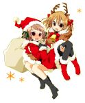  christmas fukuzawa_yumi koshou_shichimi maria-sama_ga_miteru pantyhose santa santa_costume shimazu_yoshino 