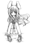  bunny_ears long_hair miwa_maku monochrome rabbit_ears reisen_udongein_inaba touhou 