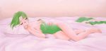  breasts cleavage final_fantasy final_fantasy_iv green_hair hips rydia short_hair sleeping solo 