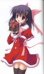  christmas gift highres holding holding_gift nanao_naru scan thigh-highs thighhighs zettai_ryouiki 